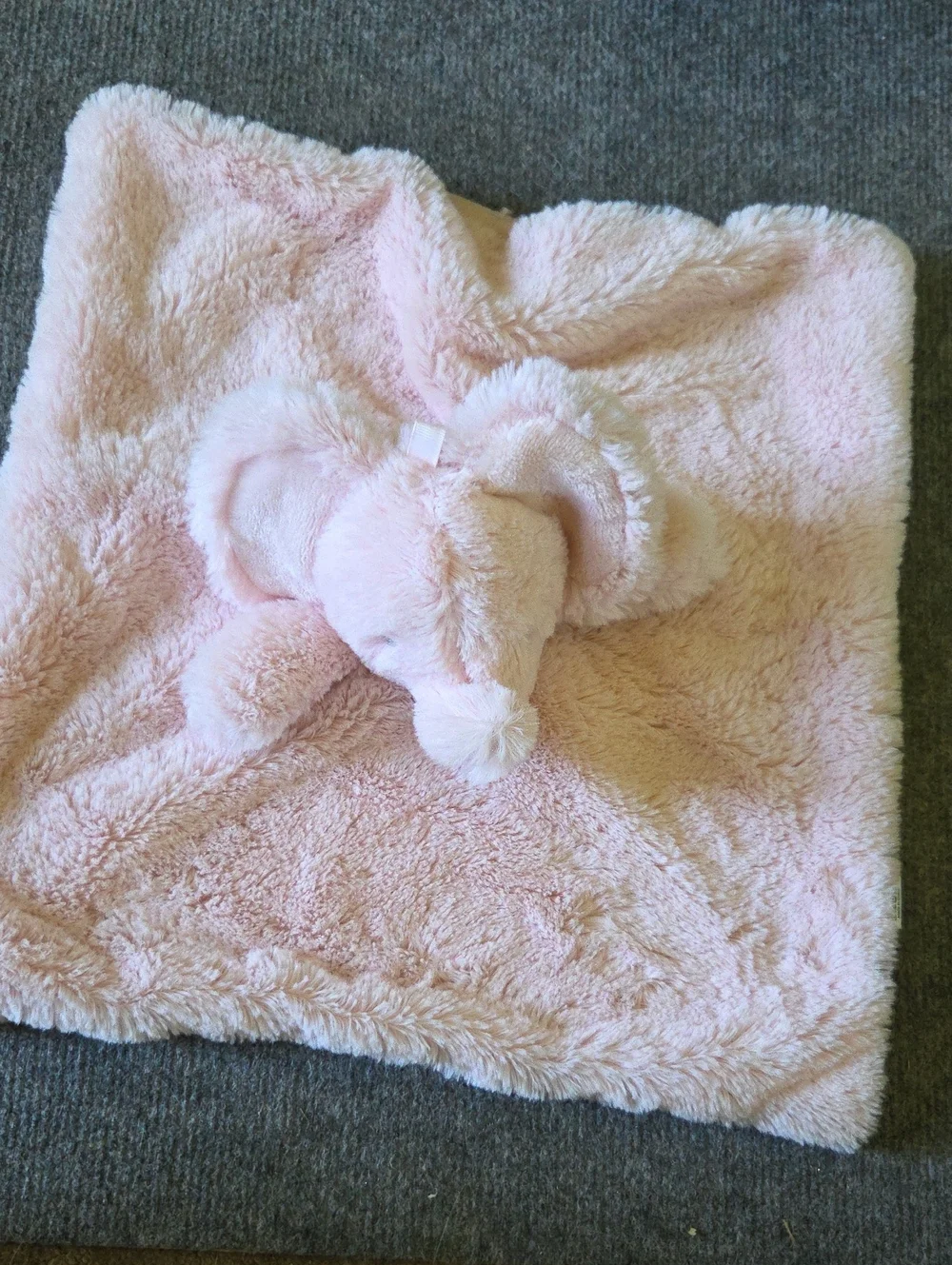 Oobles Plush Pink Elephant Lovey Blanket